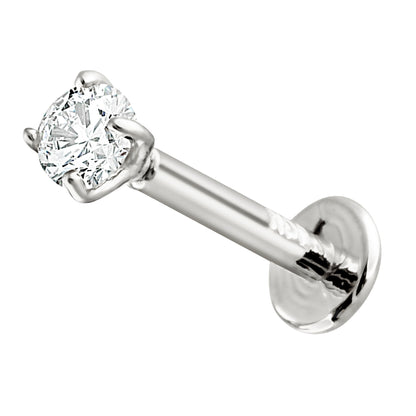 Jewelry Avalanche Unisex 14K Gold 2.5mm Diamond Labret Studs, Monroe, Lip Ring, 16G