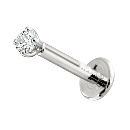 Jewelry Avalanche Unisex 14K Gold 2mm Diamond Labret Studs, Monroe, Lip Ring, 16G