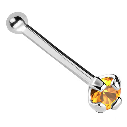 Jewelry Avalanche 22G 14K Gold Ball-end Nose Stud with Citrine Gemstone