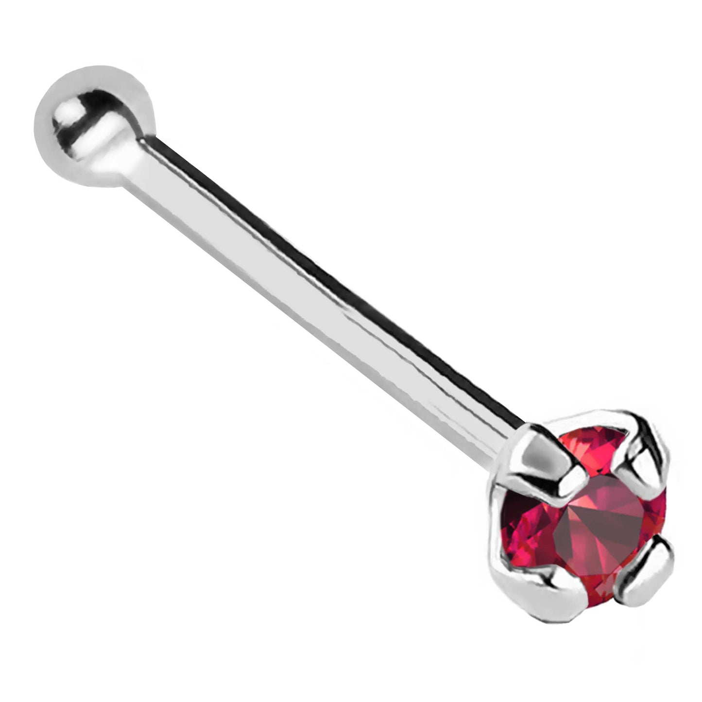 Jewelry Avalanche 22G 14K Gold Ball-end Nose Stud with Ruby Gemstone