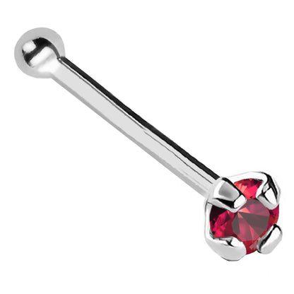 Jewelry Avalanche 22G 14K Gold Ball-end Nose Stud with Ruby Gemstone