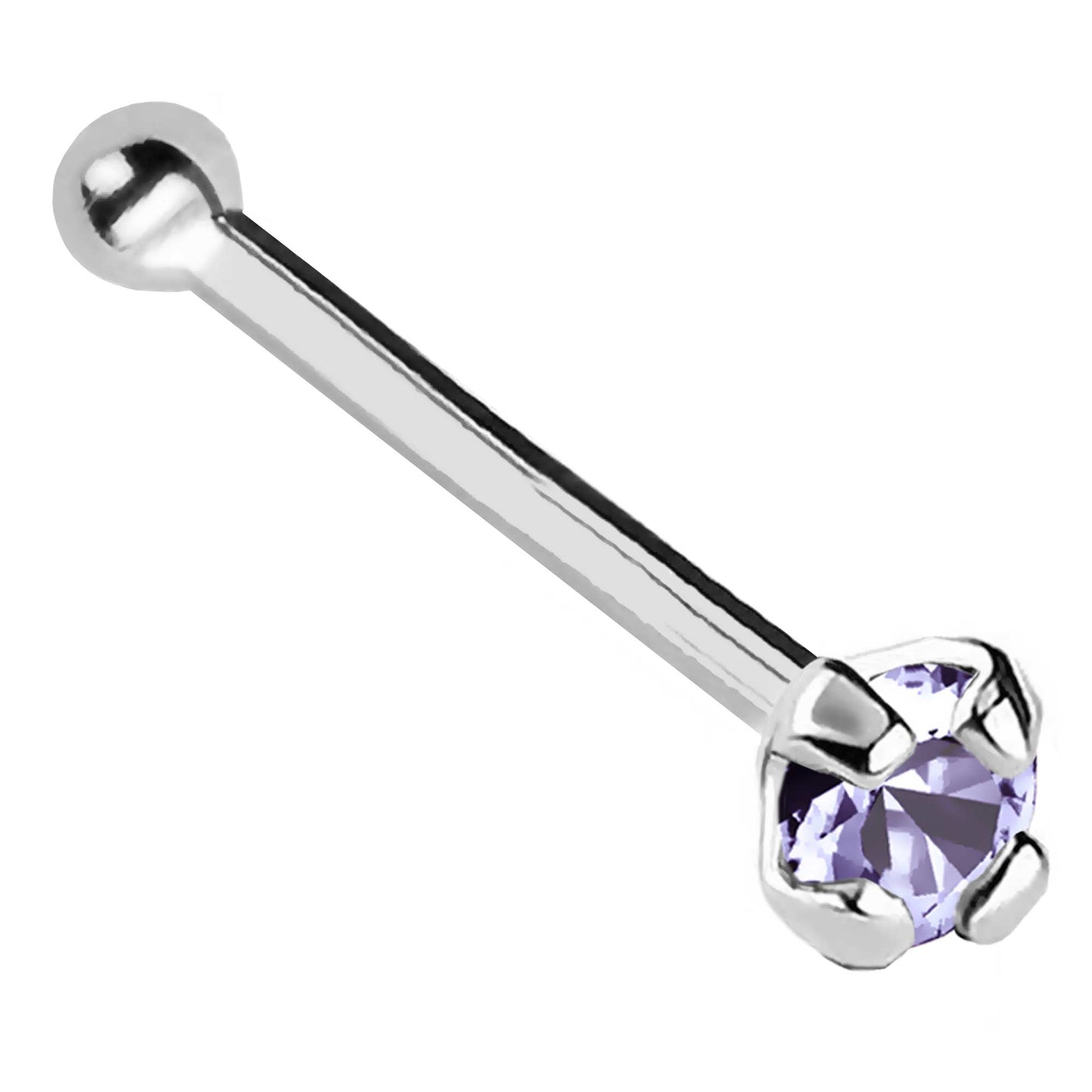 Jewelry Avalanche 22G 14K Gold Ball-end Nose Stud with Tanzanite Gemstone