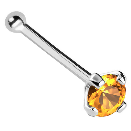 Jewelry Avalanche 22G 14K Gold Ball-end Nose Stud with Citrine Gemstone