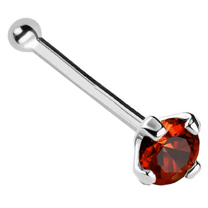 Jewelry Avalanche 22G 14K Gold Ball-end Nose Stud with Garnet Gemstone