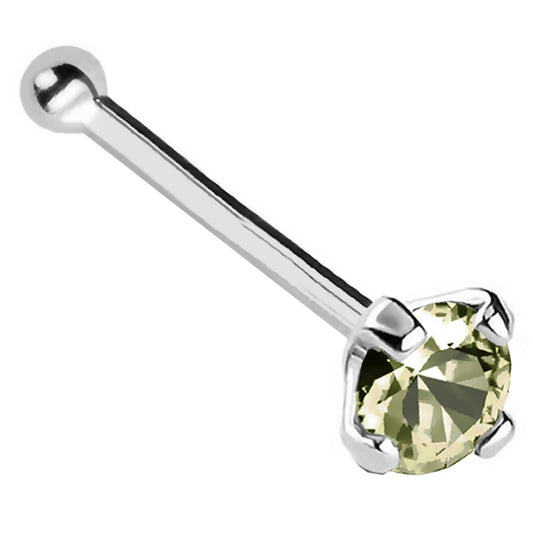 Jewelry Avalanche 22G 14K Gold Ball-end Nose Stud with Peridot Gemstone