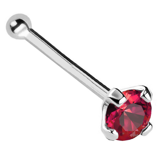 Jewelry Avalanche 22G 14K Gold Ball-end Nose Stud with Ruby Gemstone