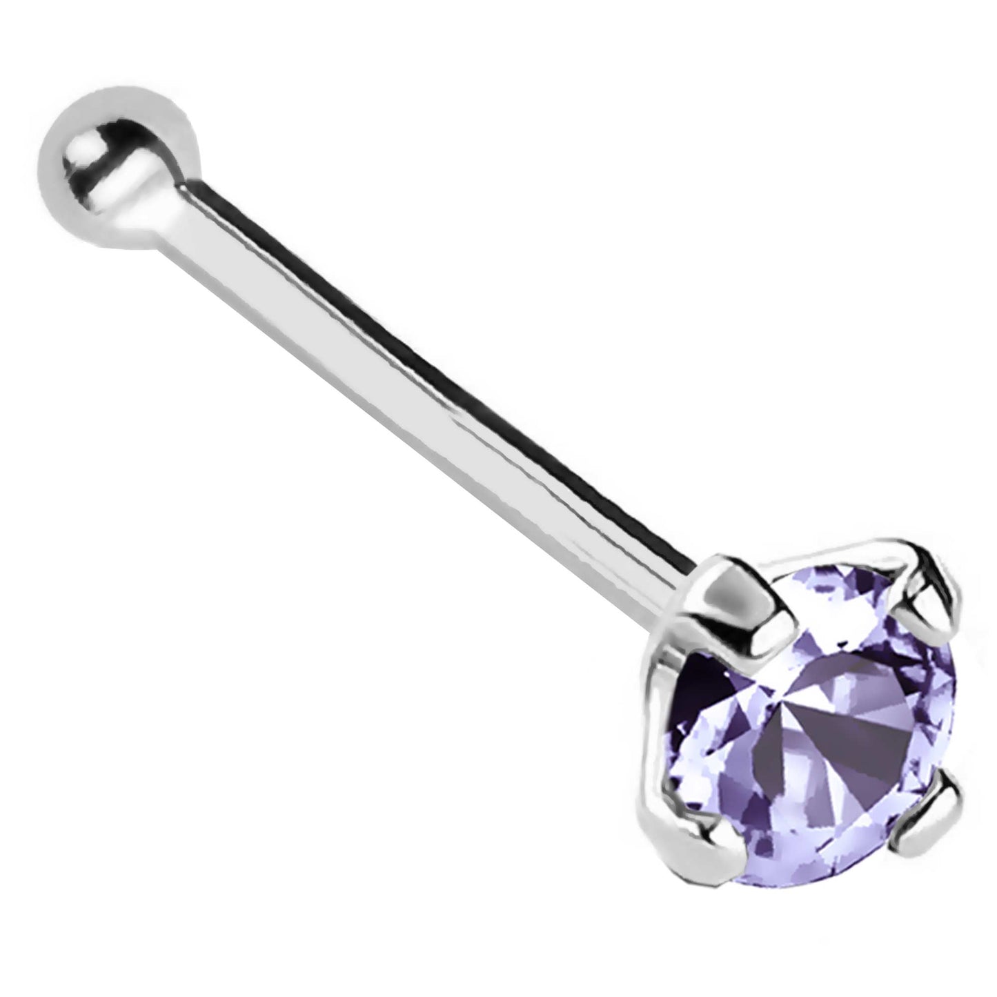Jewelry Avalanche 22G 14K Gold Ball-end Nose Stud with Tanzanite Gemstone