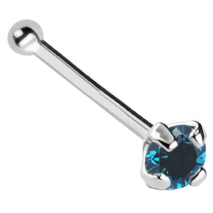 Jewelry Avalanche 22G 14K Gold Ball-end Nose Stud with Blue Diamond