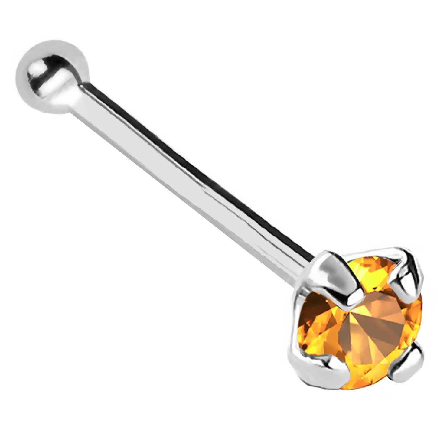 Jewelry Avalanche 22G 14K Gold Ball-end Nose Stud with Citrine Gemstone