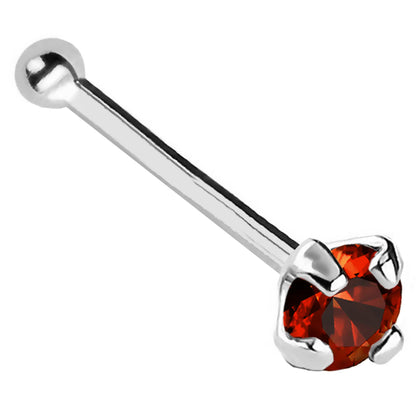 Jewelry Avalanche 22G 14K Gold Ball-end Nose Stud with Garnet Gemstone
