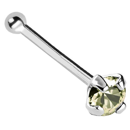 Jewelry Avalanche 22G 14K Gold Ball-end Nose Stud with Peridot Gemstone