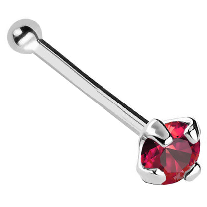 Jewelry Avalanche 22G 14K Gold Ball-end Nose Stud with Ruby Gemstone