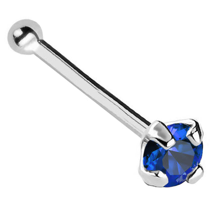 Jewelry Avalanche 22G 14K Gold Ball-end Nose Stud with Blue Sapphire Gemstone