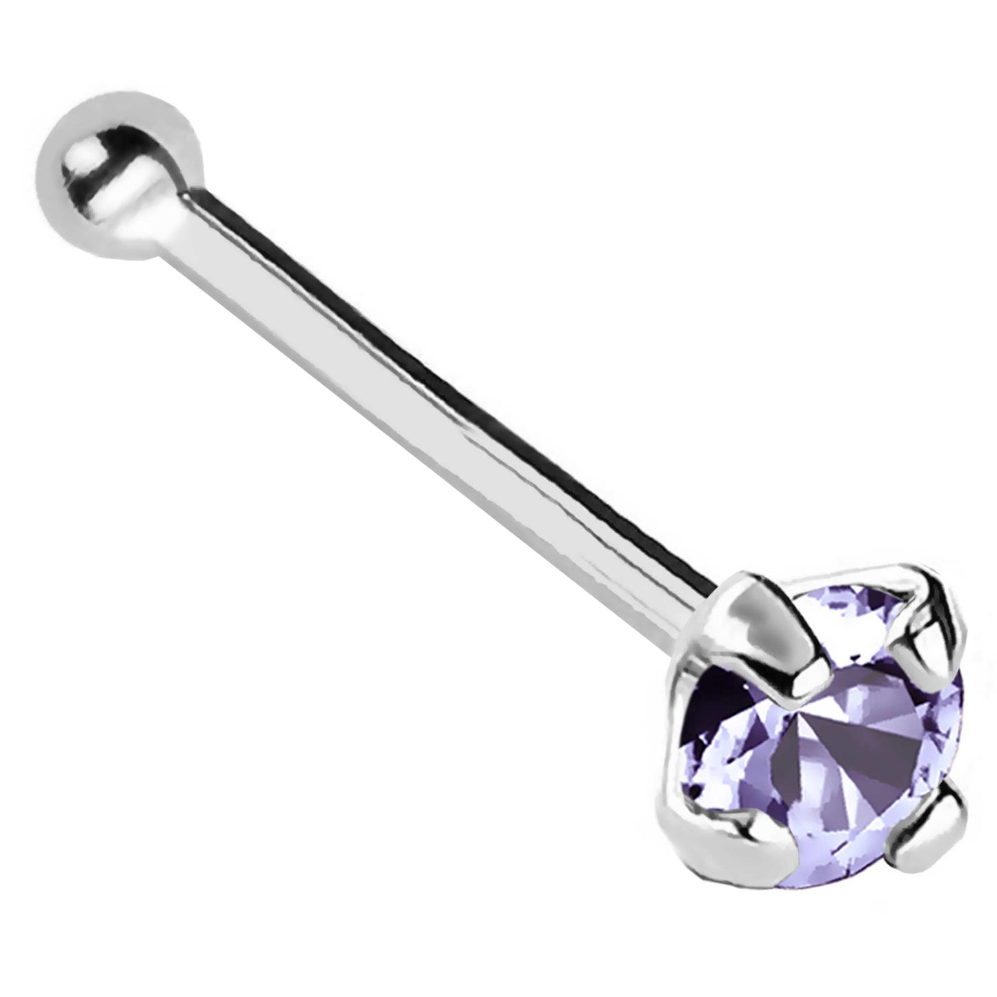 Jewelry Avalanche 22G 14K Gold Ball-end Nose Stud with Tanzanite Gemstone