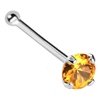 Jewelry Avalanche 22G 14K Gold Ball-end Nose Stud with Citrine Gemstone