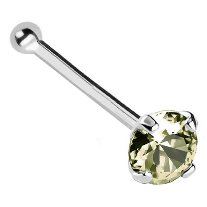 Jewelry Avalanche 22G 14K Gold Ball-end Nose Stud with Peridot Gemstone
