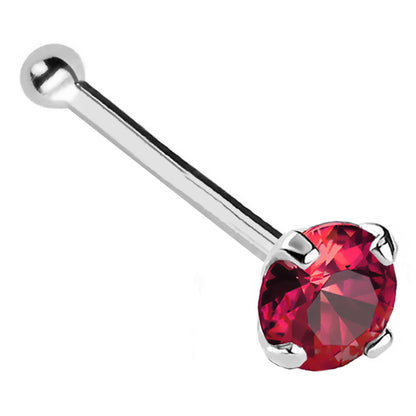 Jewelry Avalanche 22G 14K Gold Ball-end Nose Stud with Ruby Gemstone