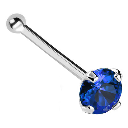 Jewelry Avalanche 22G 14K Gold Ball-end Nose Stud with Blue Sapphire Gemstone