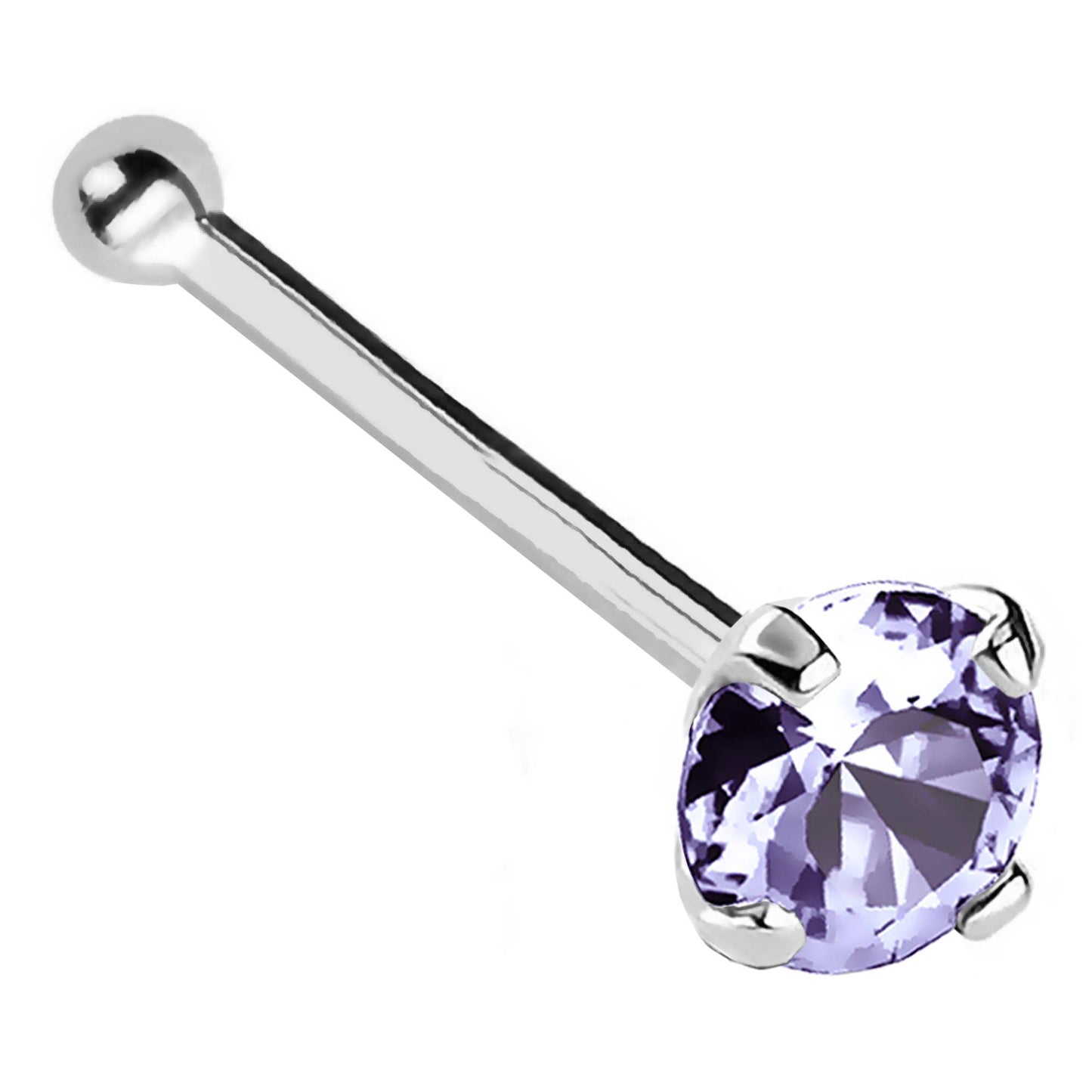 Jewelry Avalanche 22G 14K Gold Ball-end Nose Stud with Tanzanite Gemstone