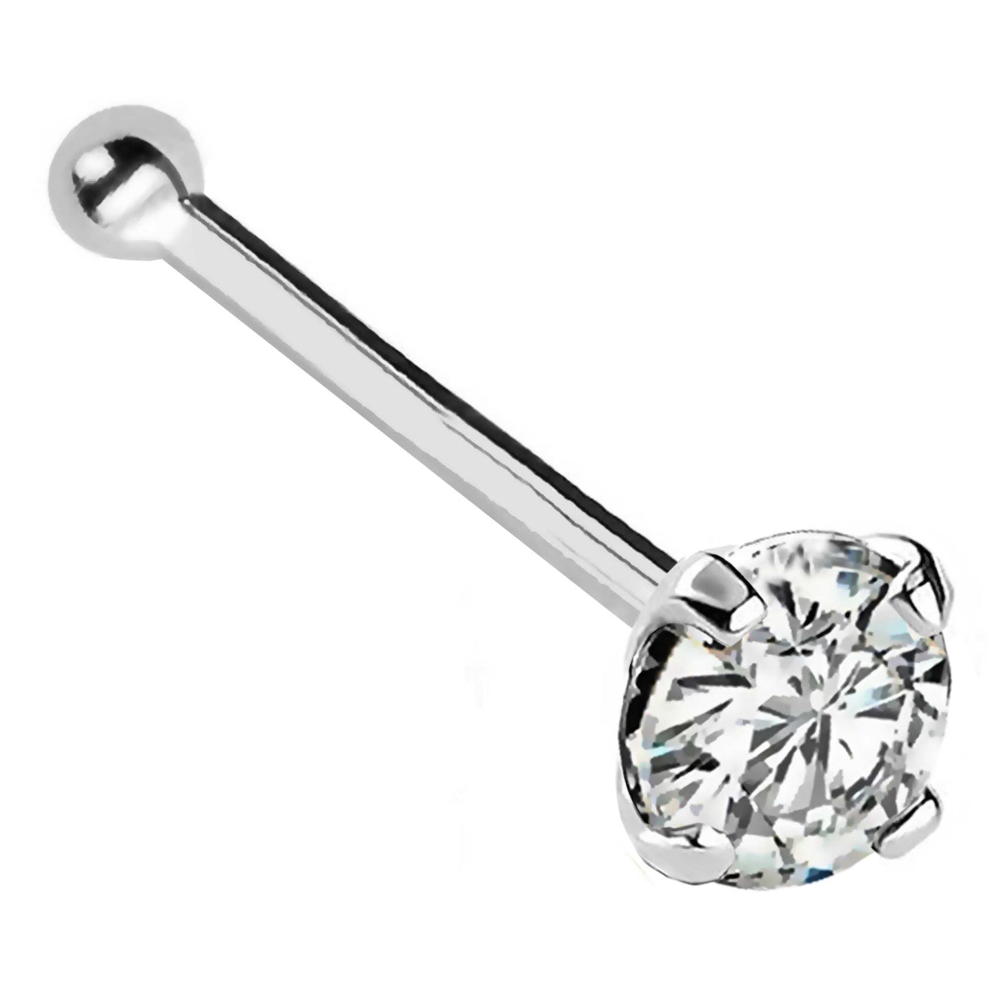Jewelry Avalanche 22G 14K Gold Ball-end Nose Stud with Diamond