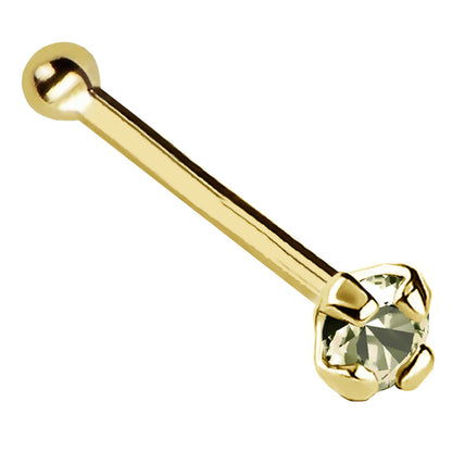 Jewelry Avalanche 22G 14K Gold Ball-end Nose Stud with Peridot Gemstone