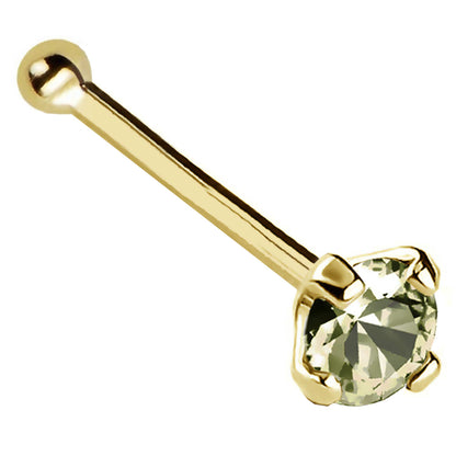 Jewelry Avalanche 22G 14K Gold Ball-end Nose Stud with Peridot Gemstone