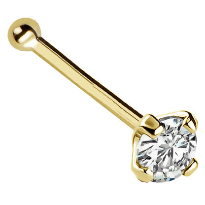 Jewelry Avalanche 22G 14K Gold Ball-end Nose Stud with Diamond