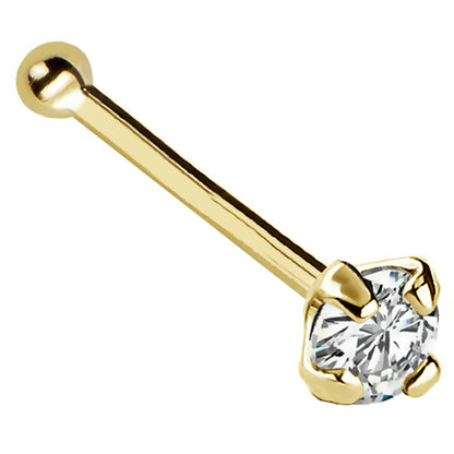 Jewelry Avalanche 22G 14K Gold Ball-end Nose Stud with Diamond
