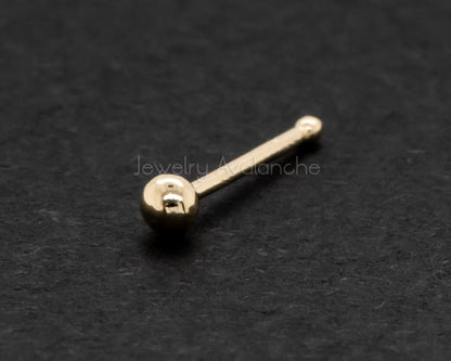 Jewelry Avalanche Solid 22G 14K Yellow Gold Ball-end Nose Bone Nose Ring Stud