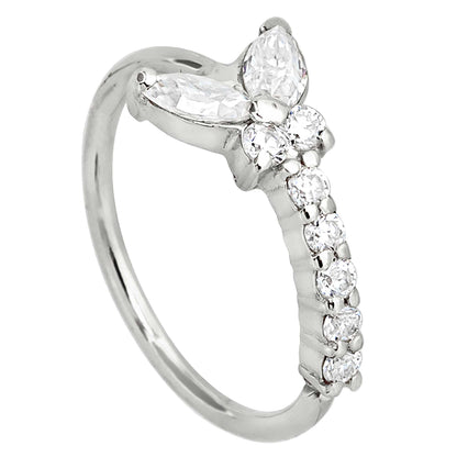 Jewelry Avalanche 14K Gold Butterfly Moissanite Nose Hoop Ring, 20G, 8mm, Twist-open