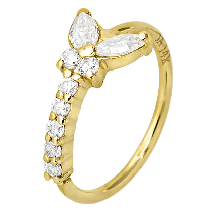 Jewelry Avalanche 14K Gold Butterfly Moissanite Nose Hoop Ring, 20G, 8mm, Twist-open