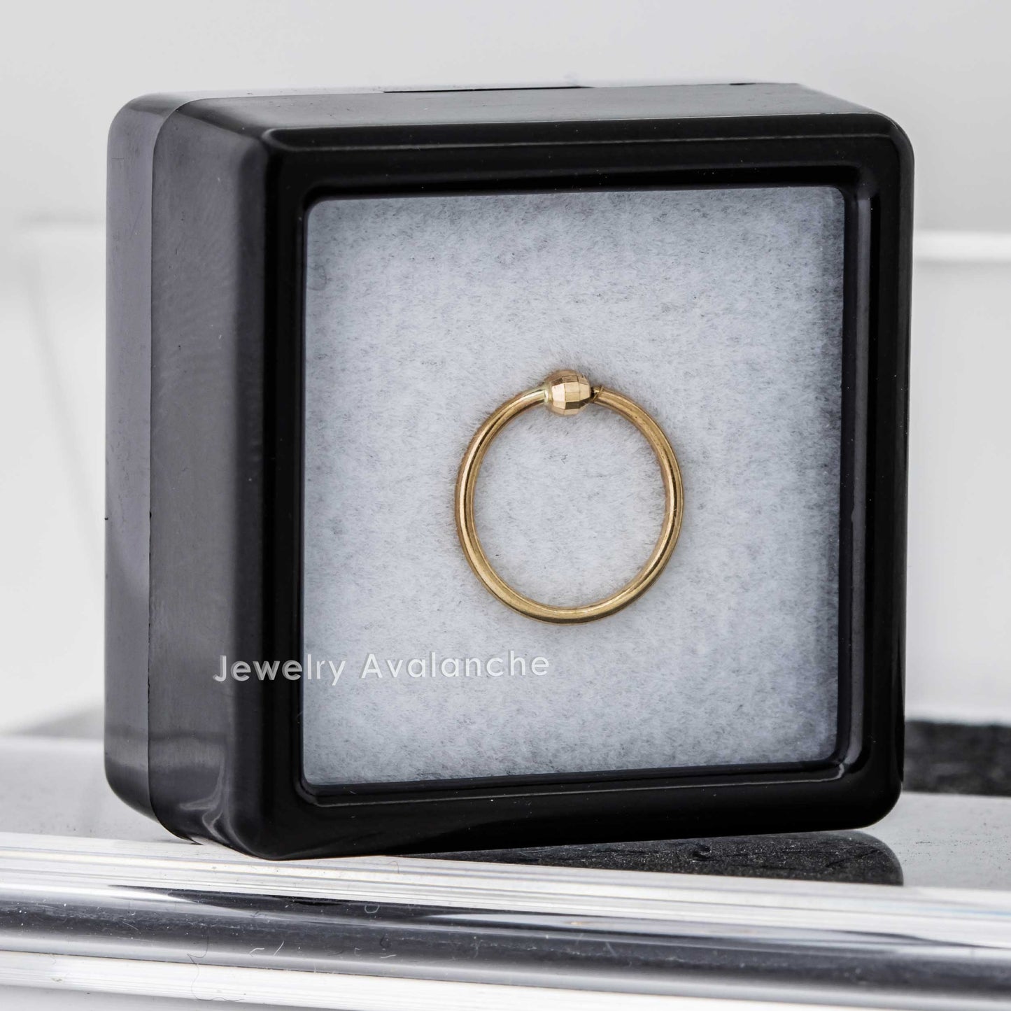 Jewelry Avalanche 14K Gold Disco Ball Nose Hoop – Sparkling 20G Twist Open Nose Ring