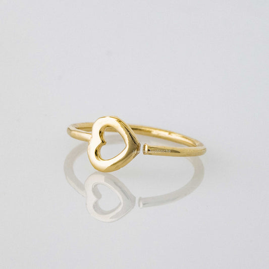 Jewelry Avalanche 14K Gold Plain Heart Nose Hoop – Polished 20G Twist Open Nose Ring