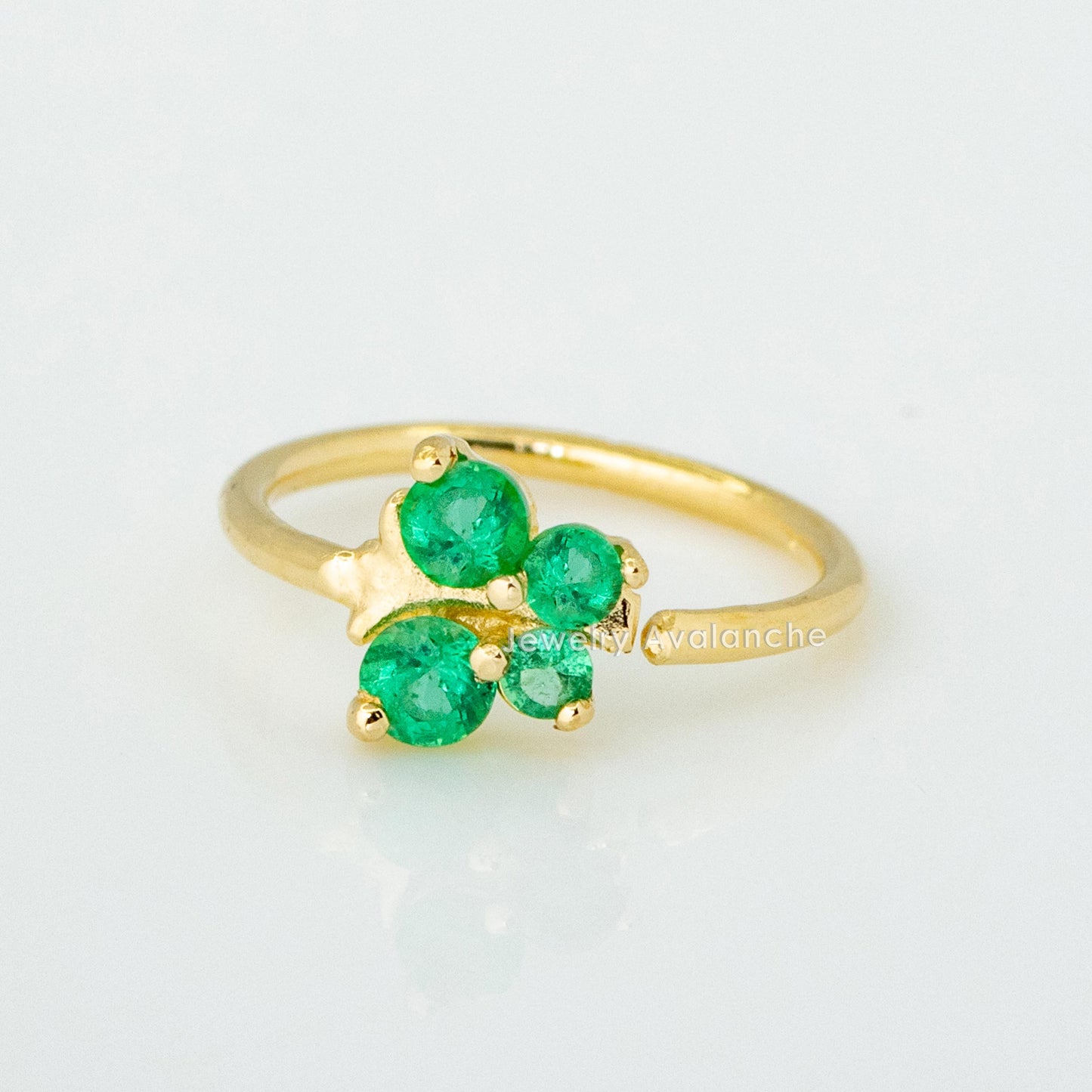 Jewelry Avalanche 20G Ladies 0.11 ctw Emerald Nose Ring, 14K Gold Butterfly Nose Hoop, 5/16"(8mm)