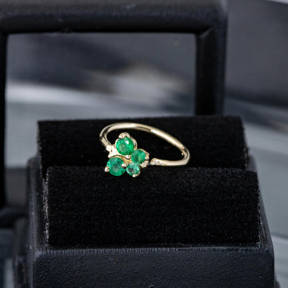 Jewelry Avalanche 20G Ladies 0.11 ctw Emerald Nose Ring, 14K Gold Butterfly Nose Hoop, 5/16"(8mm)