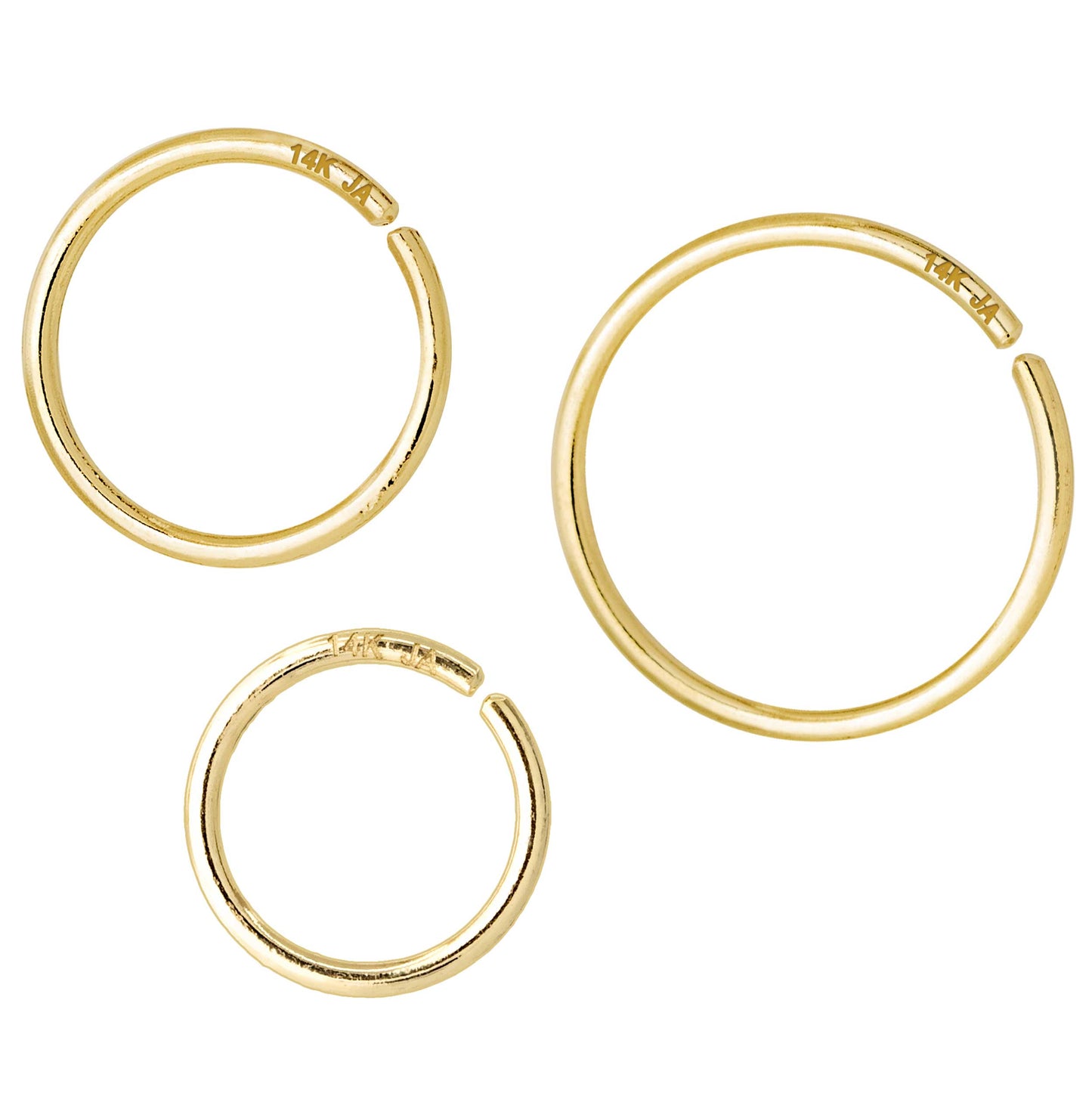 Jewelry Avalanche 20G 14K Yellow Gold Seamless Nose Hoop Ring, Twist-open Ring