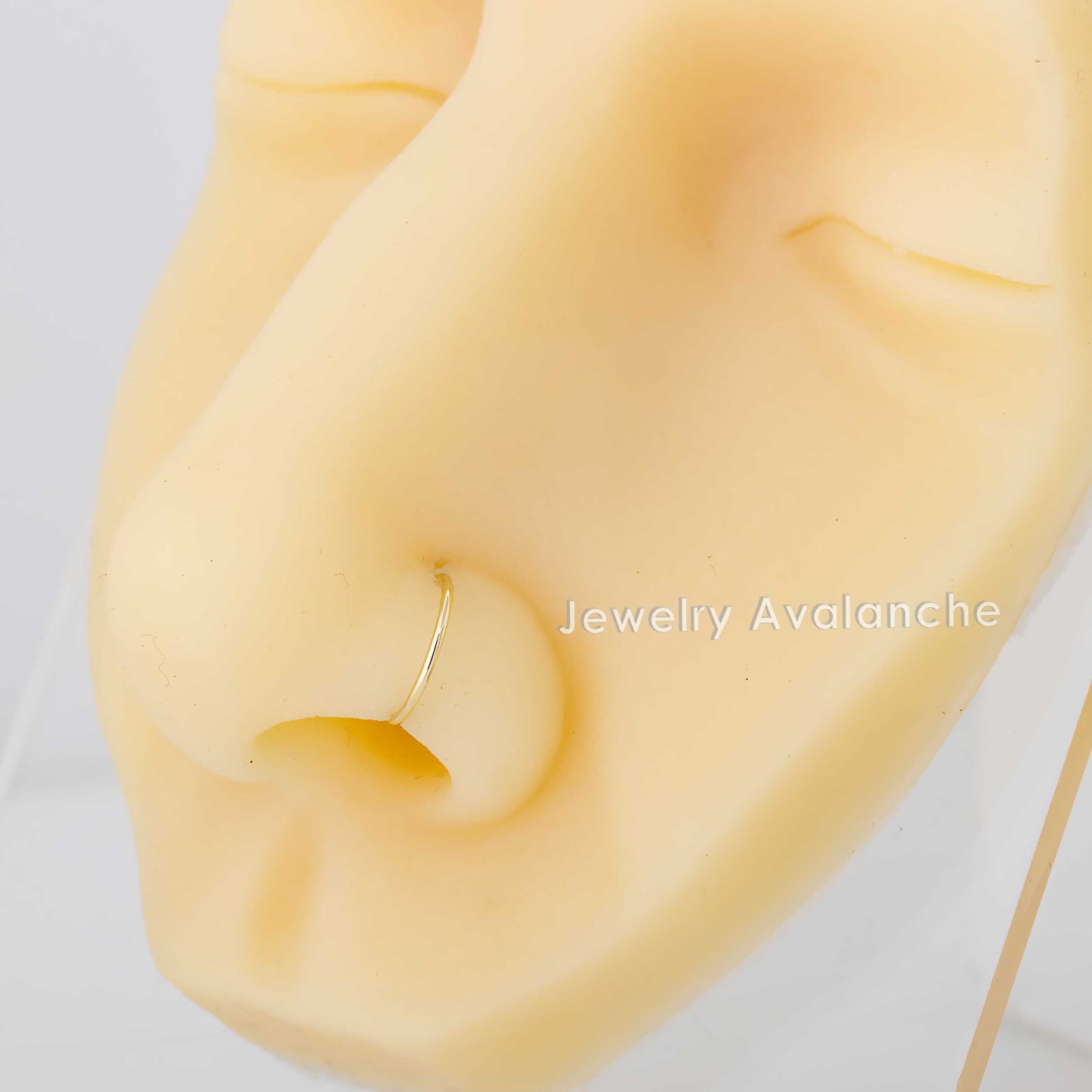 Jewelry Avalanche 20G 14K Yellow Gold Seamless Nose Hoop Ring, Twist-open Ring