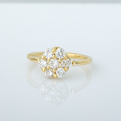 Jewelry Avalanche 20G 14K Gold .09ctw Diamond Flower Nose Hoop Ring, Twist-open 5/16"(8mm)