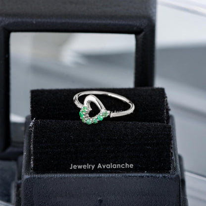 Jewelry Avalanche Ladies 14K Gold Emerald Heart Nose Hoop Ring, 20G, 8mm