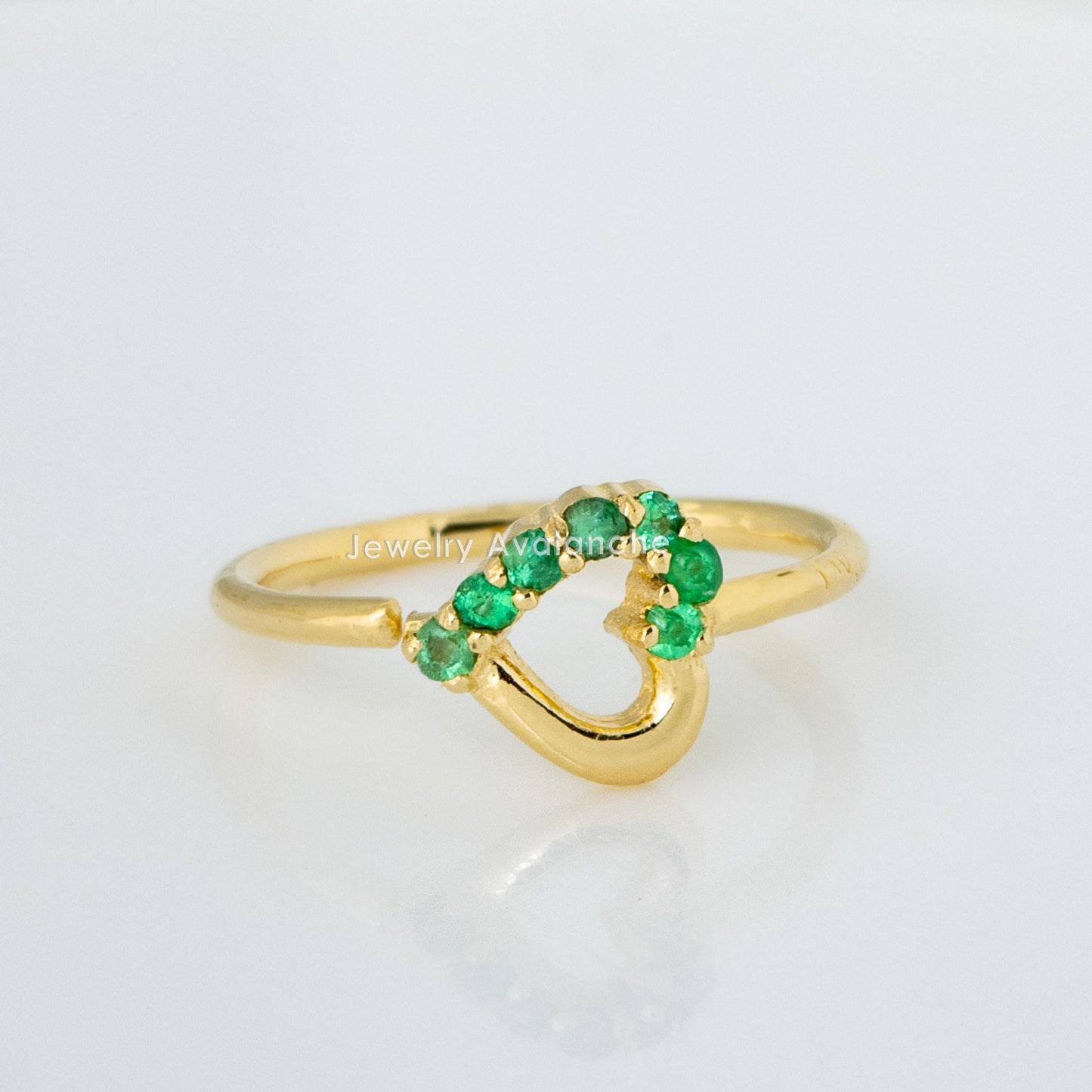 Jewelry Avalanche Ladies 14K Gold Emerald Heart Nose Hoop Ring, 20G, 8mm