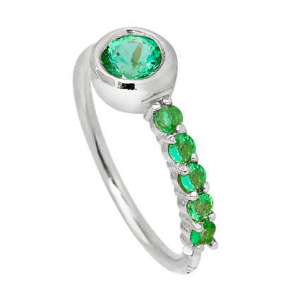 Jewelry Avalanche Ladies 20G 14K Gold Bezel Emerald Nose Hoop Ring, 5/16"(8mm)