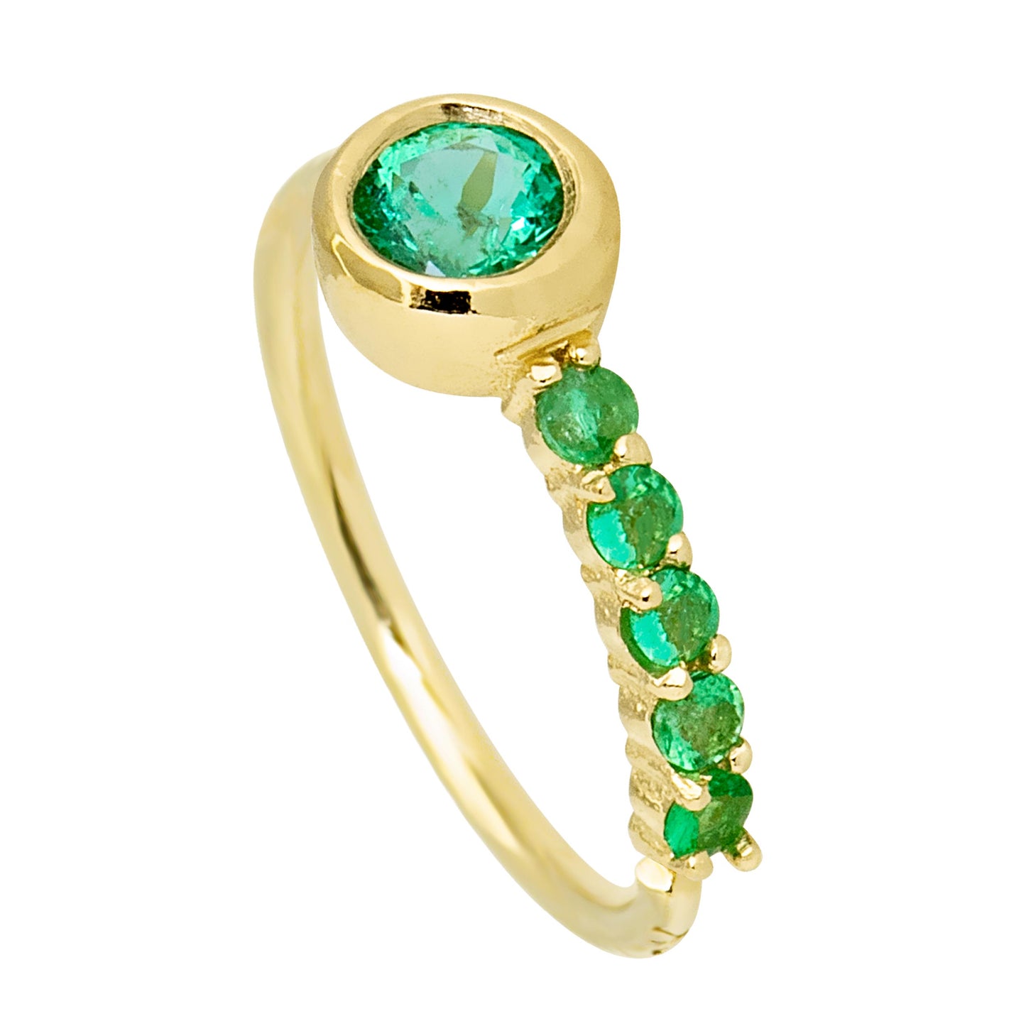 Jewelry Avalanche Ladies 20G 14K Gold Bezel Emerald Nose Hoop Ring, 5/16"(8mm)