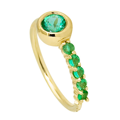 Jewelry Avalanche Ladies 20G 14K Gold Bezel Emerald Nose Hoop Ring, 5/16"(8mm)
