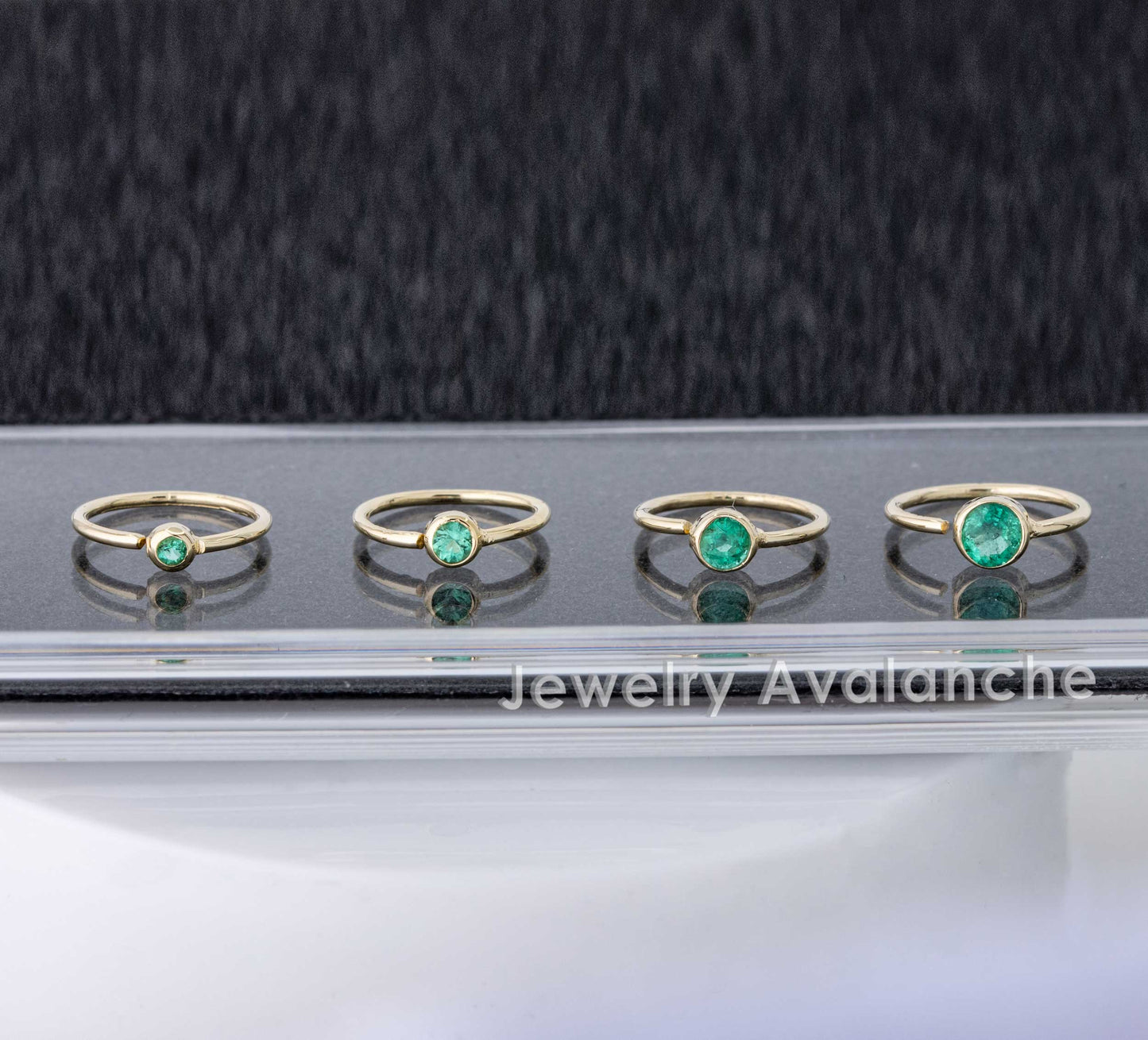 Jewelry Avalanche 20G 14K Gold Bezel Set Emerald Nose Hoop Ring, 8mm, May Birthstone
