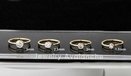 Jewelry Avalanche 20G 14K Gold Moissanite Nose Hoop Ring, Bezel Set, 8mm Twist-open
