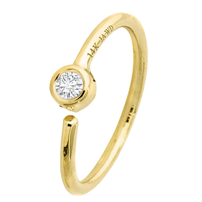 Jewelry Avalanche 20G 14K Gold Diamond Nose Hoop Ring, Bezel Set, 8mm Twist-open