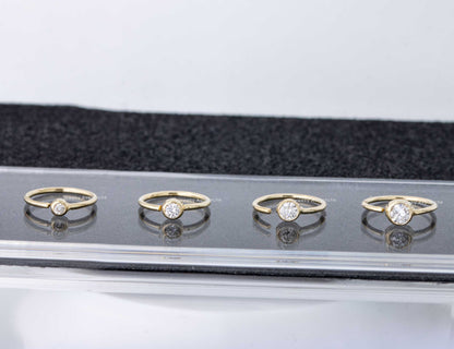 Jewelry Avalanche 20G 14K Gold Diamond Nose Hoop Ring, Bezel Set, 8mm Twist-open