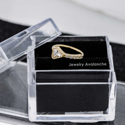 Jewelry Avalanche 14K Gold Bezel Set Triangle CZ 20G Nose Hoop – 8mm Twist Open Nose Ring, Half-eternity