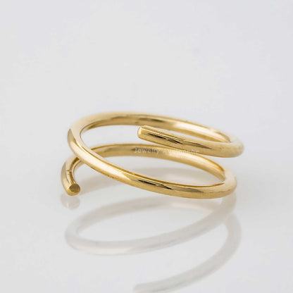 Jewelry Avalanche 14K Gold Double Hoop Nose Ring – 20G Twist Open, Spring Hoop