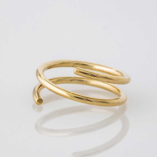 Jewelry Avalanche 14K Gold Double Hoop Nose Ring – 20G Twist Open, Spring Hoop